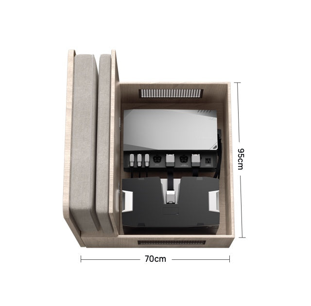EcoFlow 2kWh Power Kit for tiny homes and RVs with dimensions 70cm by 95cm, Off-Grid Distribution, B2B power solutions.