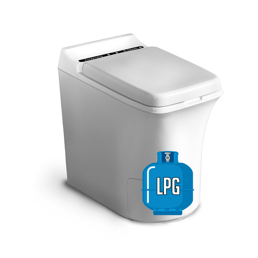 Cinderella® Freedom propane incineration toilet by Off-Grid Distribution for eco-friendly waste management solutions.