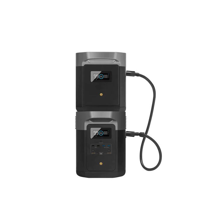 EcoFlow DELTA Max 2000 with Smart Extra Battery from Off-Grid Distribution for rapid charging and home emergency power solutions.