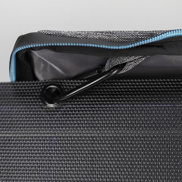 Close-up of EcoFlow 110W Solar Panel construction, showcasing durable design for off-grid power solutions by Off-Grid Distribution.