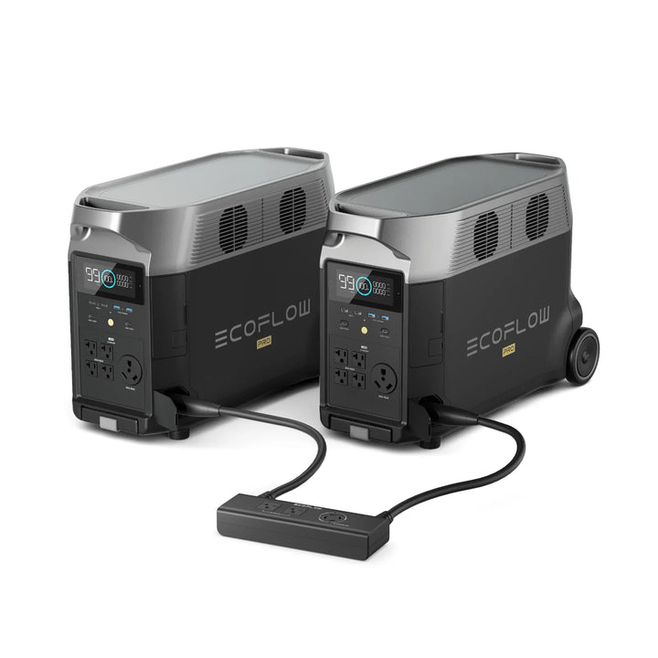 EcoFlow DELTA Pro x 2 with Double Voltage Hub by Off-Grid Distribution for reliable home backup and EV charging solution.