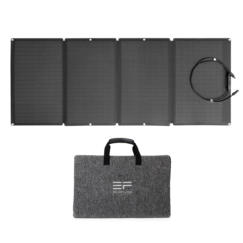 EcoFlow 160W portable foldable solar panel with carry case for off-grid power by Off-Grid Distribution.