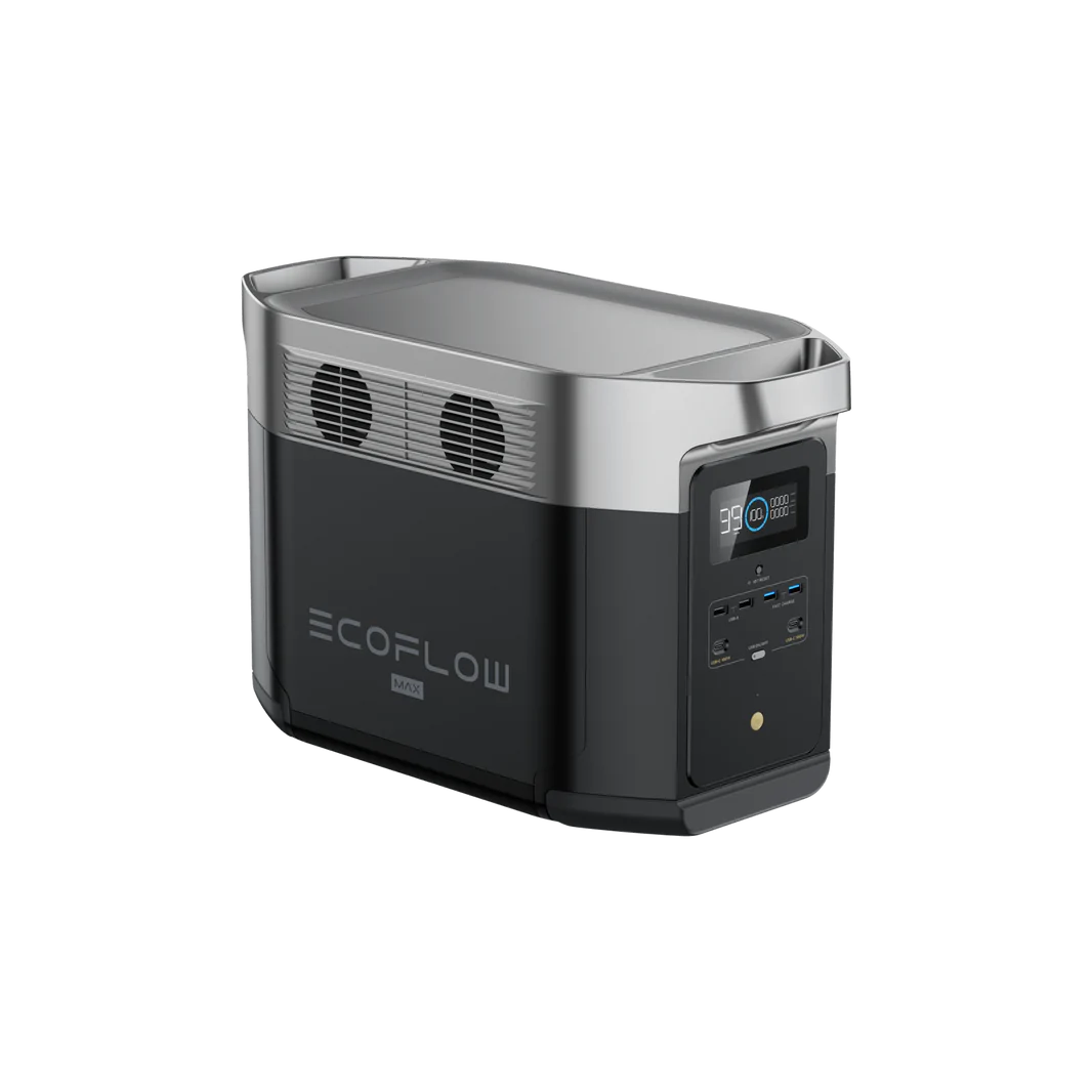 EcoFlow DELTA Max 1600 Power Station with multiple charging outputs, distributed by Off-Grid Distribution for B2B use.