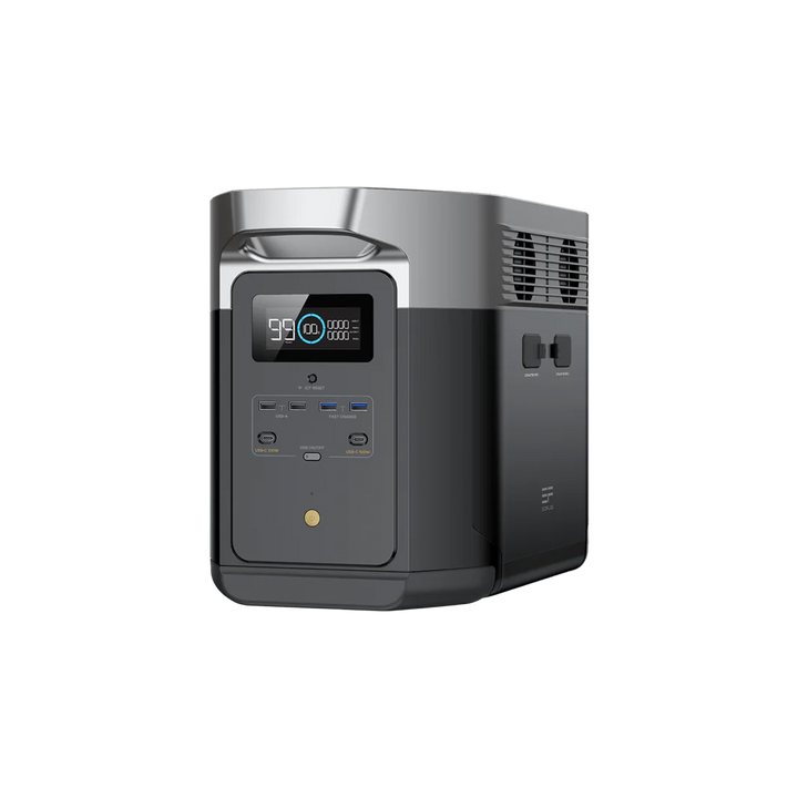 EcoFlow DELTA Max Power Station for emergency home power by Off-Grid Distribution, rapid charging, supports heavy-duty devices.