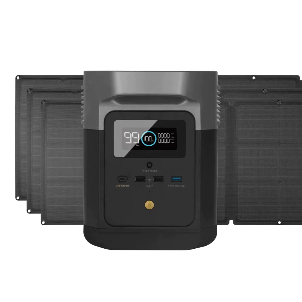 EcoFlow DELTA mini with 110W Solar Panel by Off-Grid Distribution for B2B wholesale solutions.