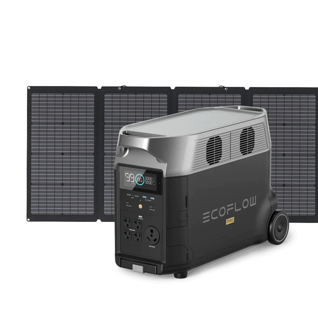 EcoFlow DELTA Pro and 400W Solar Panel by Off-Grid Distribution for B2B home backup and portable power solutions.
