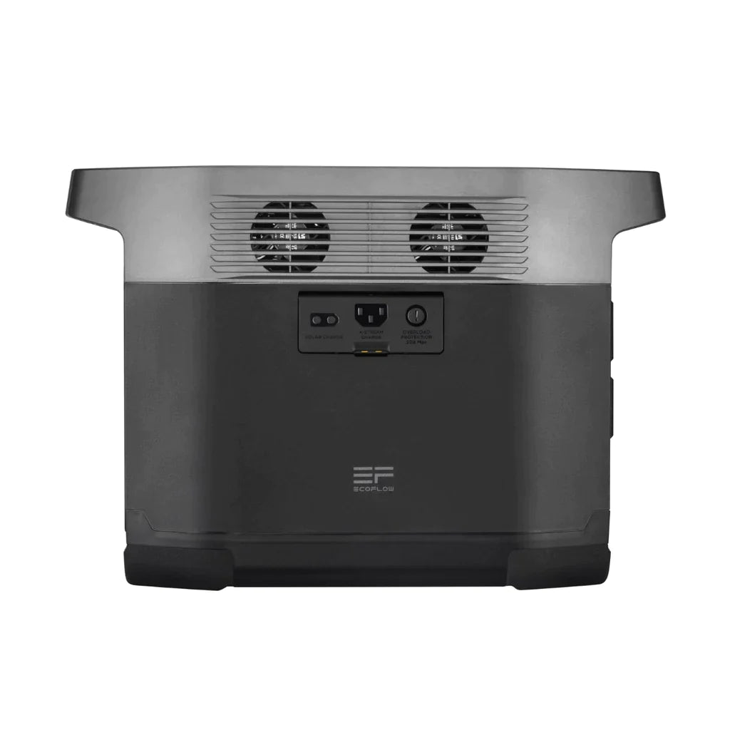 EcoFlow DELTA Portable Power Station by Off-Grid Distribution with dual fans and power panel, ideal for fast and efficient charging.