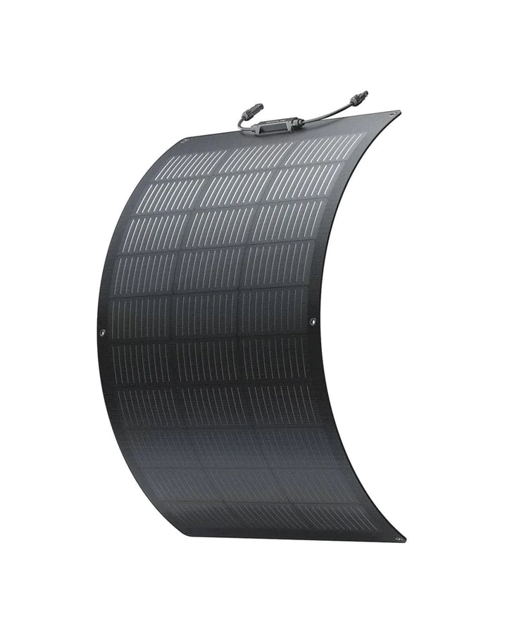 EcoFlow 100W Flexible Solar Panel by Off-Grid Distribution, lightweight and weatherproof for RV, van roofs, and boats.