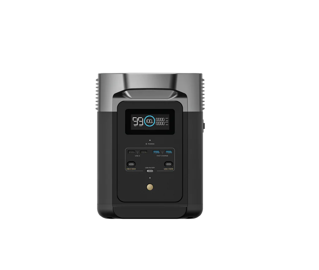 EcoFlow DELTA 2 Portable Power Station from Off-Grid Distribution with expandable capacity and 1800W AC output for home backup.