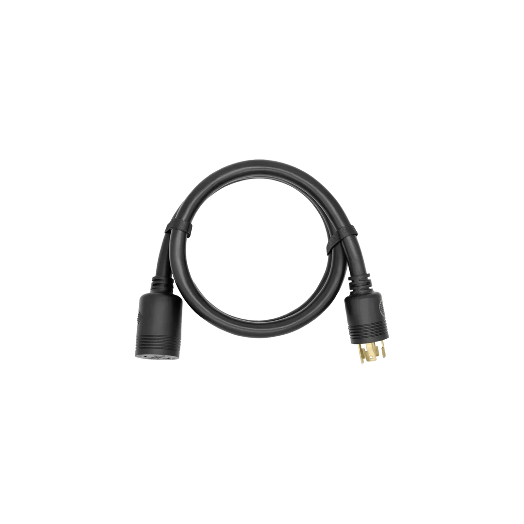 EcoFlow NEMA L14-30R to L14-30P generator cord 1.5m by Off-Grid Distribution, easy plug-and-play backup for home or EV charging.