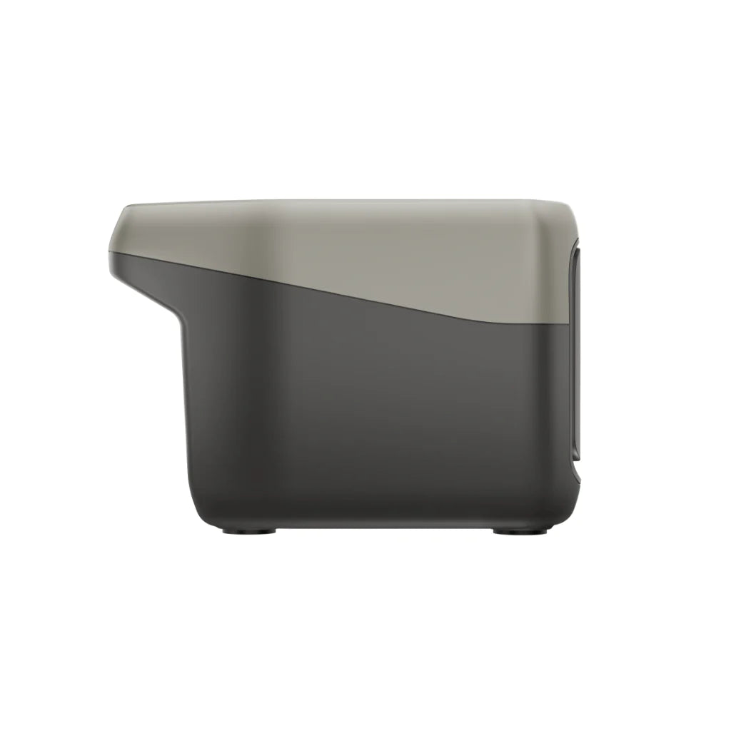 Side view of the EcoFlow RIVER 2 Portable Power Station from Off-Grid Distribution, showcasing its compact and sleek design for B2B wholesale.