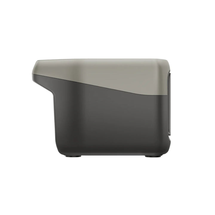 Side view of the EcoFlow RIVER 2 Portable Power Station from Off-Grid Distribution, showcasing its compact and sleek design for B2B wholesale.