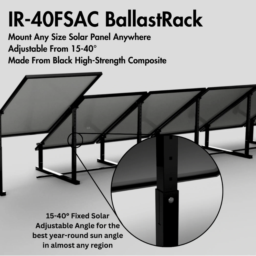 IntegraRack BallastRack Fixed Adjustable Solar Module Rack - Black Composite
