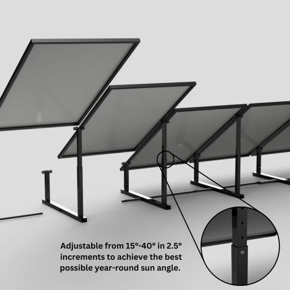 Fixed Open Rack Solar Array IntegraRack BallastRack Fixed Adjustable Solar Module Rack - Black Zin ...