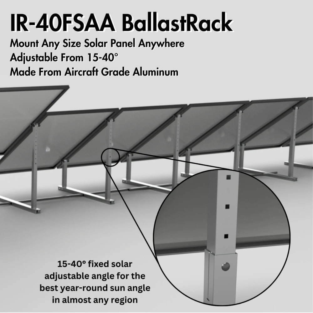 IntegraRack BallastRack Fixed Adjustable Solar Module Rack - Aluminum