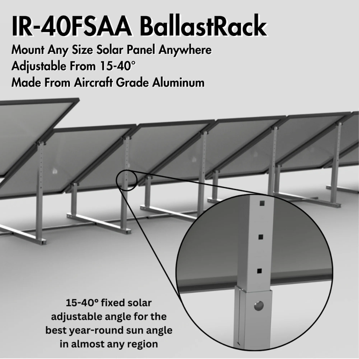 IntegraRack BallastRack Fixed Adjustable Solar Module Rack - Aluminum