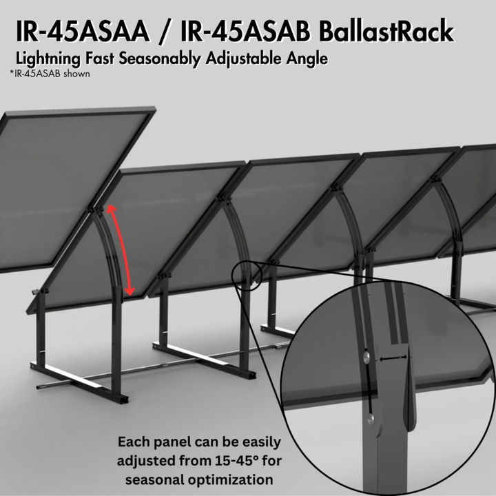 IntegraRack BallastRack Seasonably Adjustable Solar Module Rack - Black Zinc