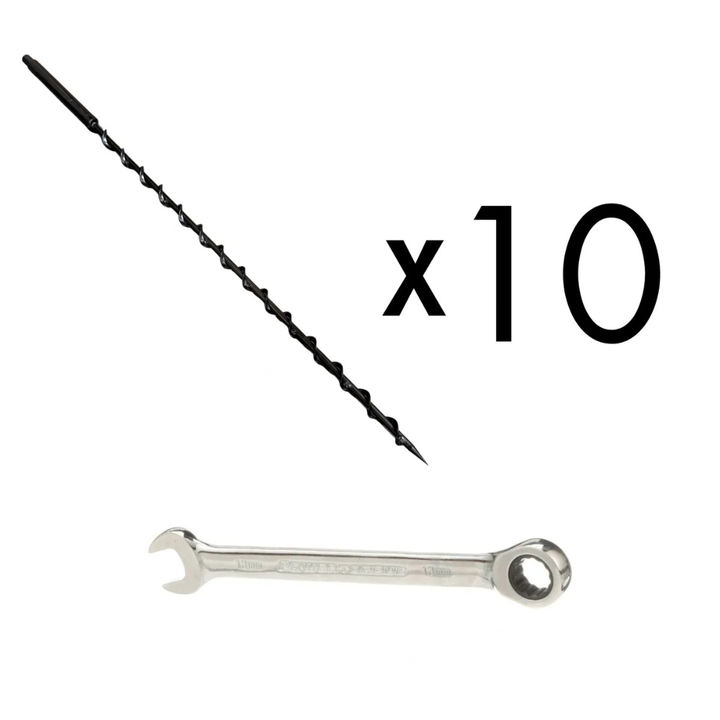 IntegraRack EarthScrew 30" Mounting Kit For BallastRack Frames - 10 Pack