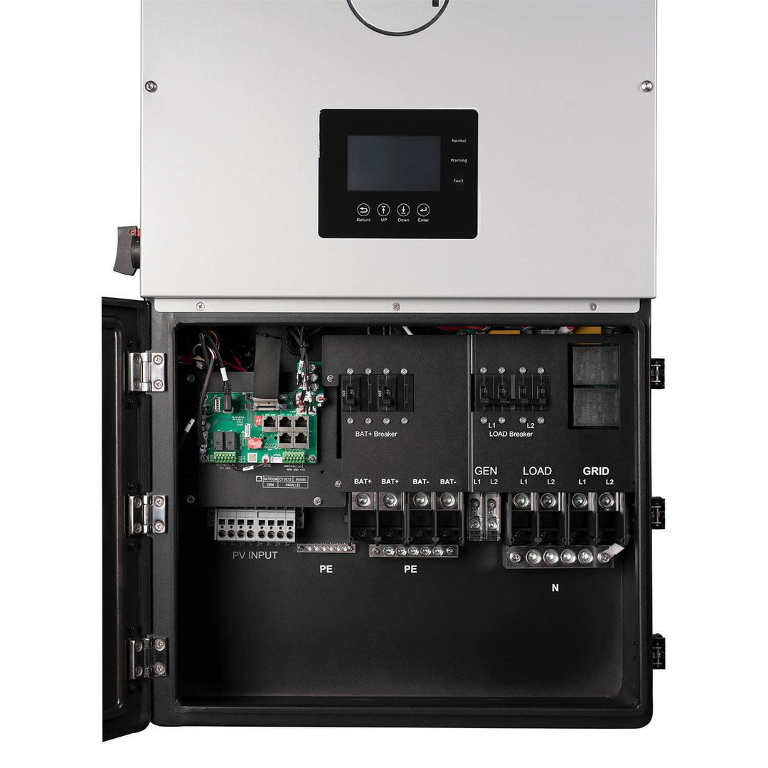 EG4 18kPV Hybrid Inverter internal components by Off-Grid Distribution, showcasing advanced solar power technology for B2B wholesale.