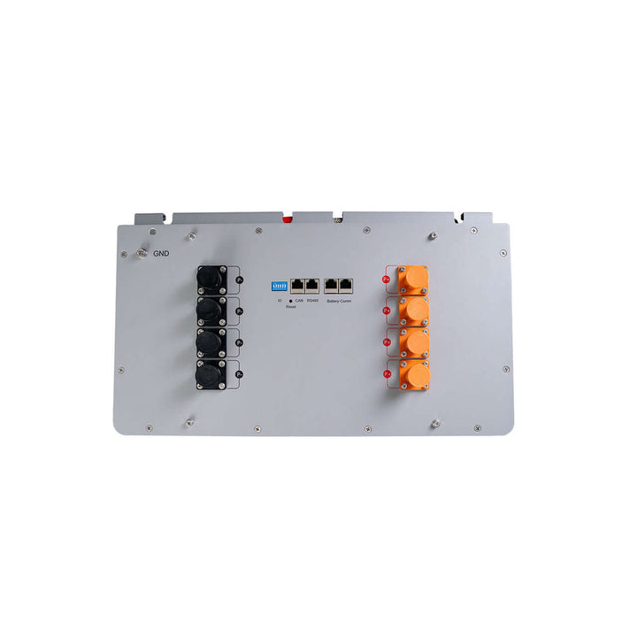 EG4 Wall Mount Indoor Battery 280AH 51.2V rear panel with connector ports for Off-Grid Distribution Inverter Bundle