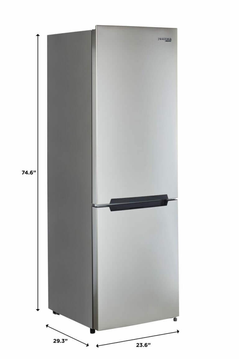 Unique Prestige 12 cu. ft. Electric Bottom-Mount Refrigerator with frost-free design and modern sleek look, 74.6" height