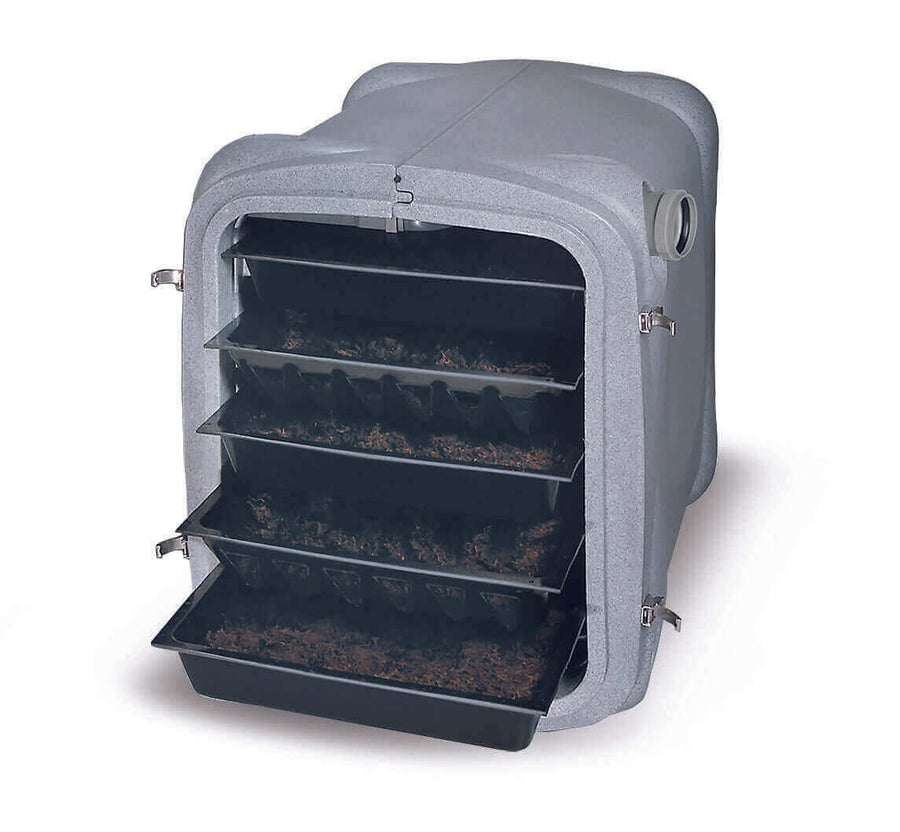 Biolan Small Greywater Filter System for cabins, insulated for year-round use, available at Cabin Depot.