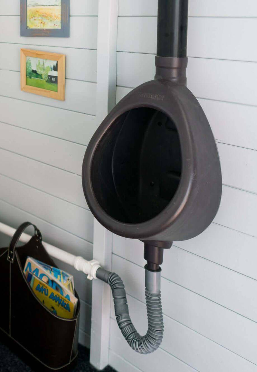 Biolan Vented Urinal for off-grid toilets, eco-friendly, no power needed. Ideal for cabins. Available at Cabin Depot. Pre-order now.