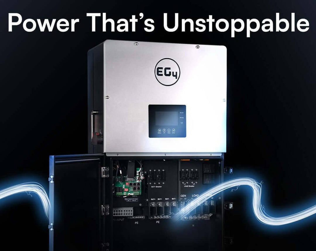 EG4 12kPV Hybrid Inverter from Off-Grid Distribution for seamless solar energy management in grid-tied and off-grid systems.