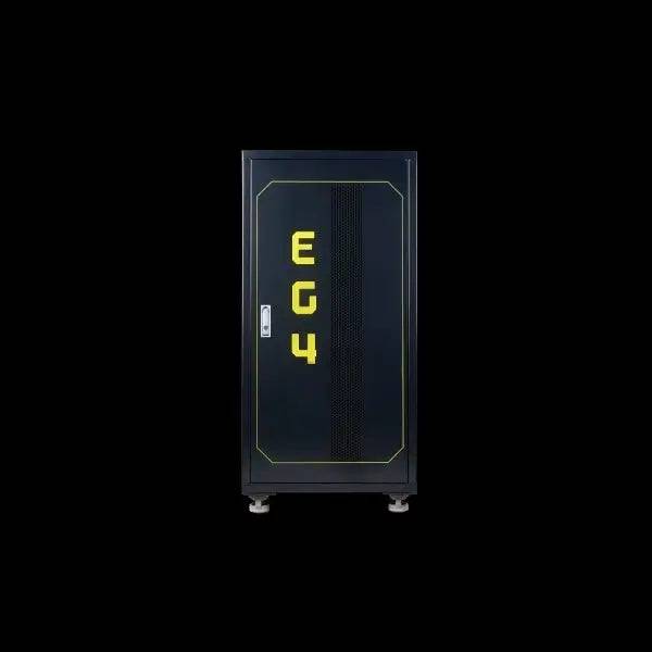 EG4 Enclosed Battery Rack 6 Slot by Off-Grid Distribution with lockable door and vented panel for secure B2B storage.