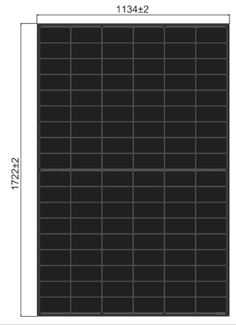 JA Solar 405W Mono Solar Panel, black frame, 1134x1722 dimensions, Deep Blue 3.0 Light, half-cell design for high efficiency.