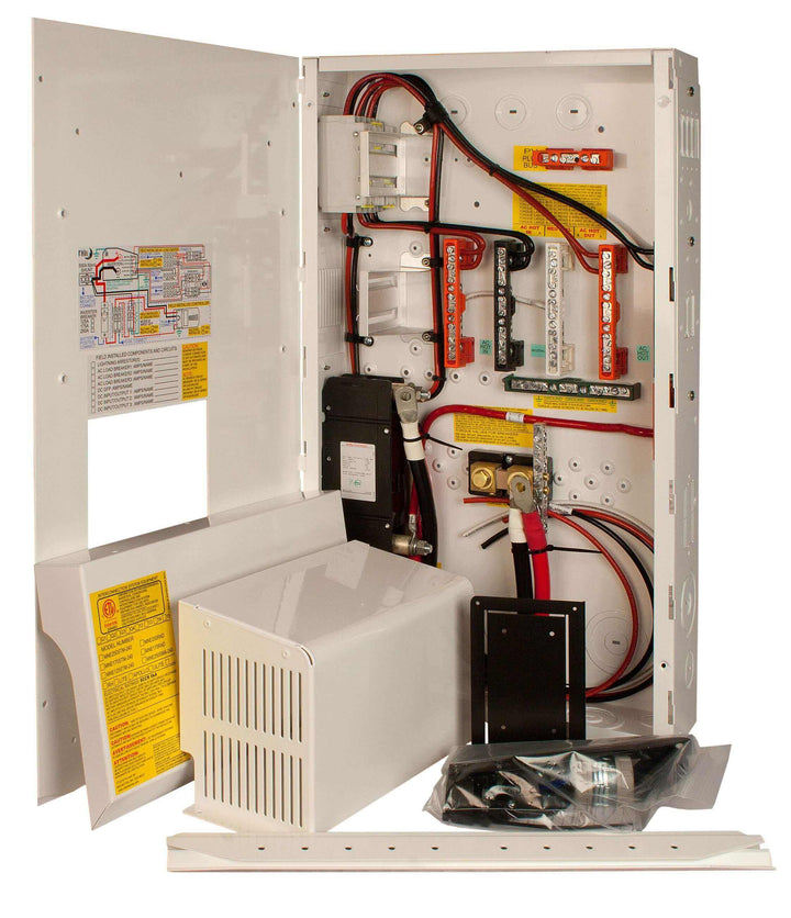 MidNite 250A Main Breaker E-Panel white steel for off-grid distribution, 120/240VAC, Type 1 indoor use, B2B wholesale.