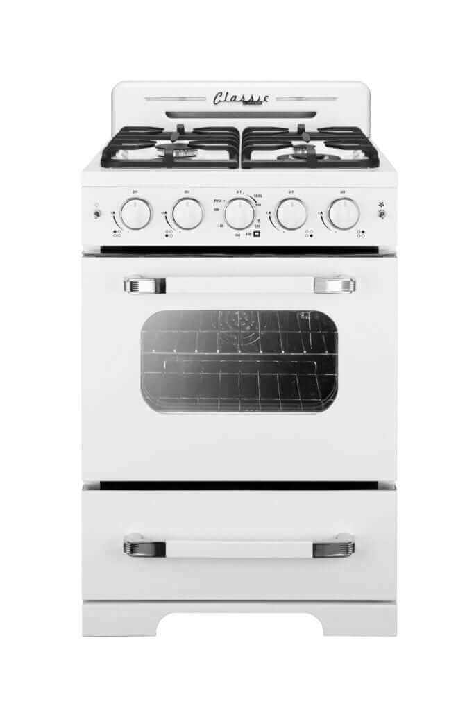 Unique Gas Ranges Unique 24 in. Classic Retro Convection Gas Range – Off Grid Distribution