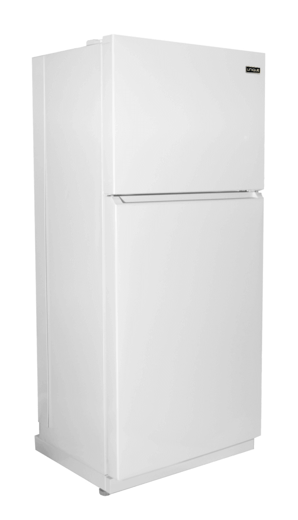 Unique 19 cu/ft Propane Fridge CM with 14.1 cu/ft fridge and 4.9 cu/ft freezer, ideal for cottage or cabin use.