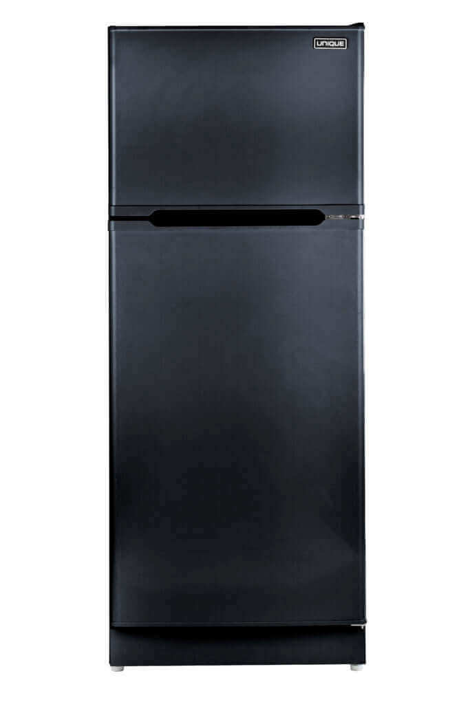 Unique 14 CU/FT Propane Fridge with sleek modern design and spacious storage, perfect for family use.