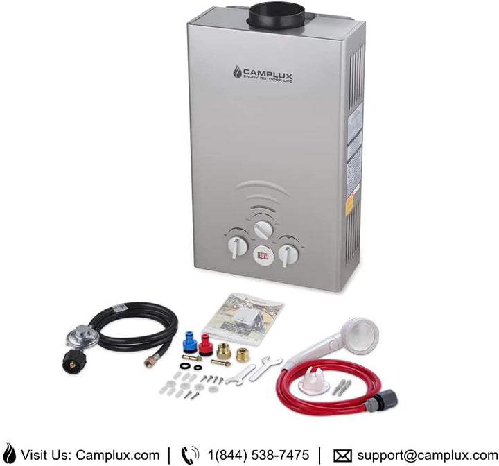 Camplux 8L (Grey) Propane Gas Outdoor Tankless Water Heater